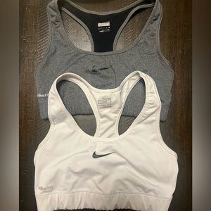 2 Nike Fit Dry sports bra white/gray